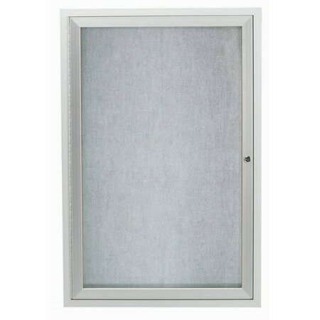 AARCO Enclosed Indoor/Outdoor Bulletin Board Satin Anodized Aluminum 36"x24" ODCC3624R